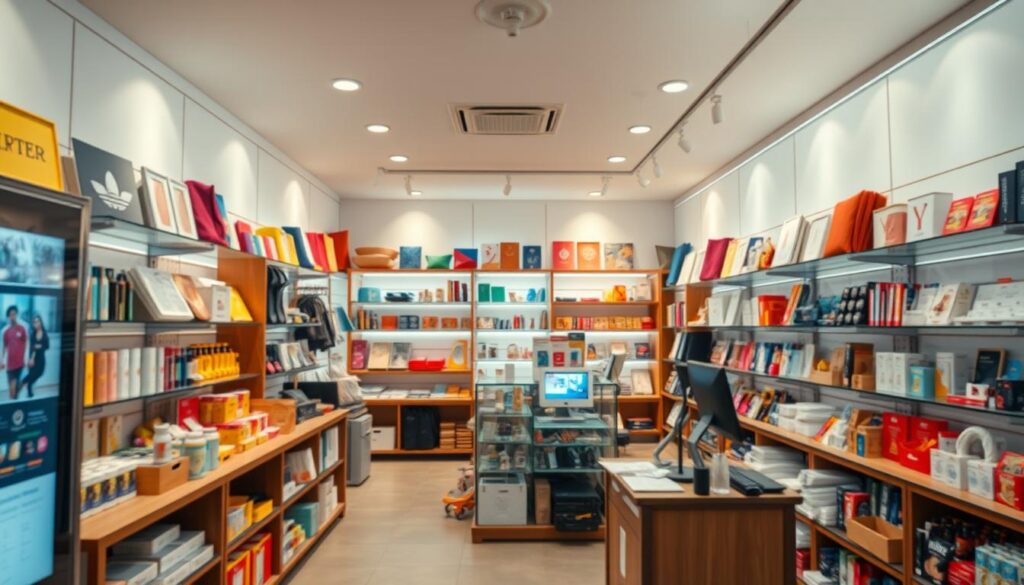 A vibrant online shop filled with a diverse array of products, showcasing an enticing display of merchandise arranged in a visually appealing manner. The scene is captured in a wide-angle perspective, highlighting the depth and breadth of the virtual store. Soft, diffused lighting illuminates the space, creating a warm and inviting ambiance. The layout is clean and organized, with products neatly organized on shelves and digital displays. The overall atmosphere conveys a sense of professionalism, efficiency, and a commitment to providing a seamless shopping experience for customers browsing the online storefront.